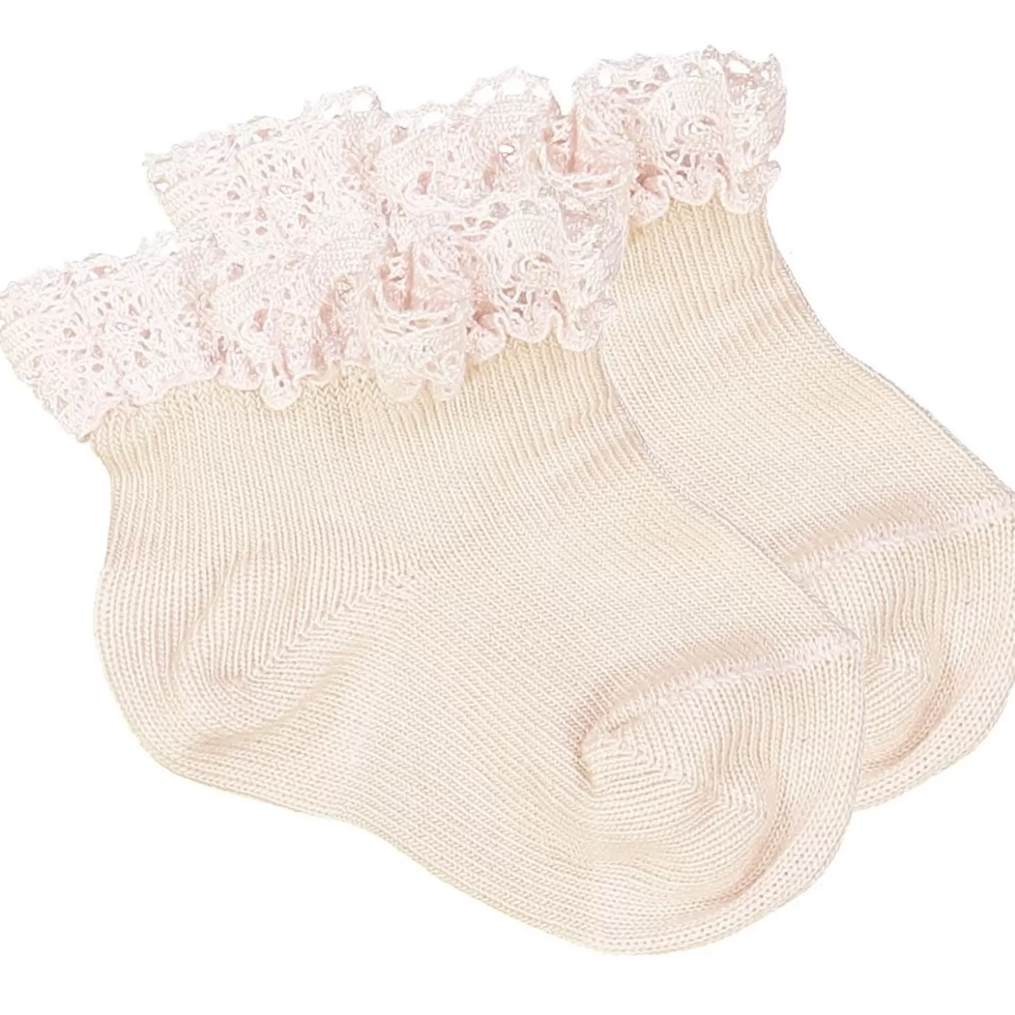 Sokken | LOUIS LOUISE Chaussettes Fleurette Katoen Rose Pale