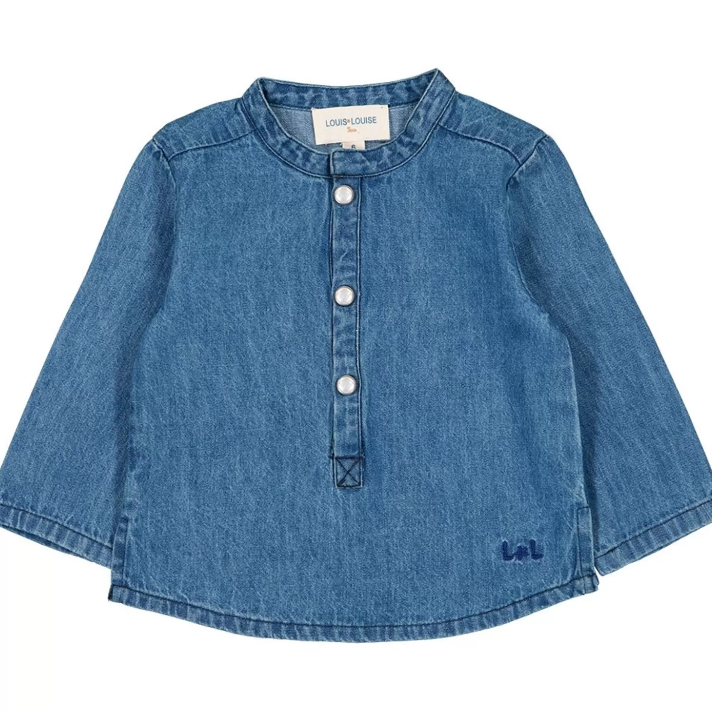 Shirts, Tops Babyjongen | LOUIS LOUISE Overhemd Grand-Pere Chambray