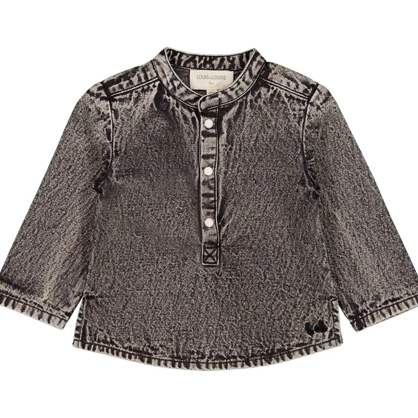 Shirts, Tops Babyjongen | LOUIS LOUISE Overhemd Grand-Pere Chambray Bouton-Druk