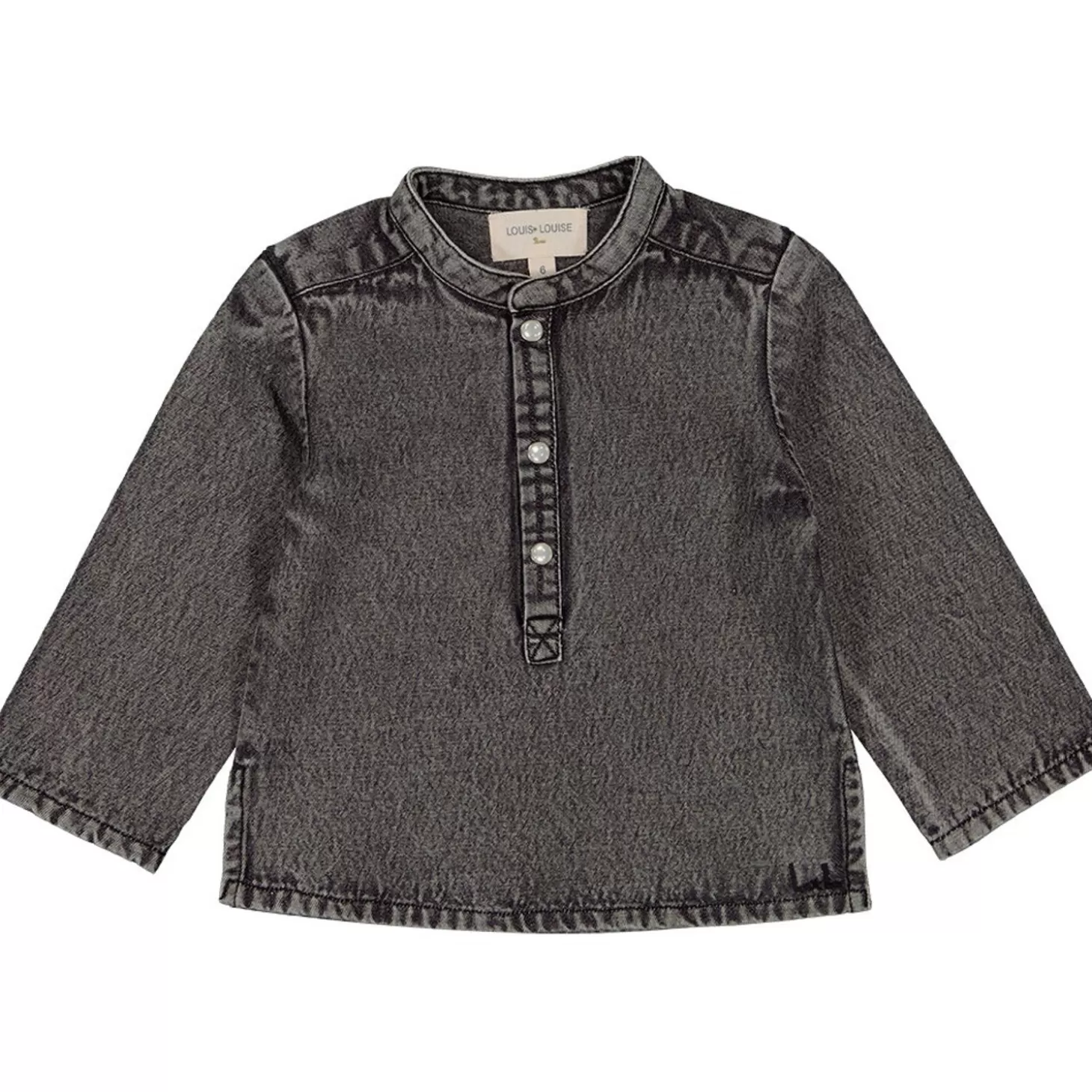 Shirts, Tops Babyjongen | LOUIS LOUISE Overhemd Grand-Pere Chambray Bouton-Druk