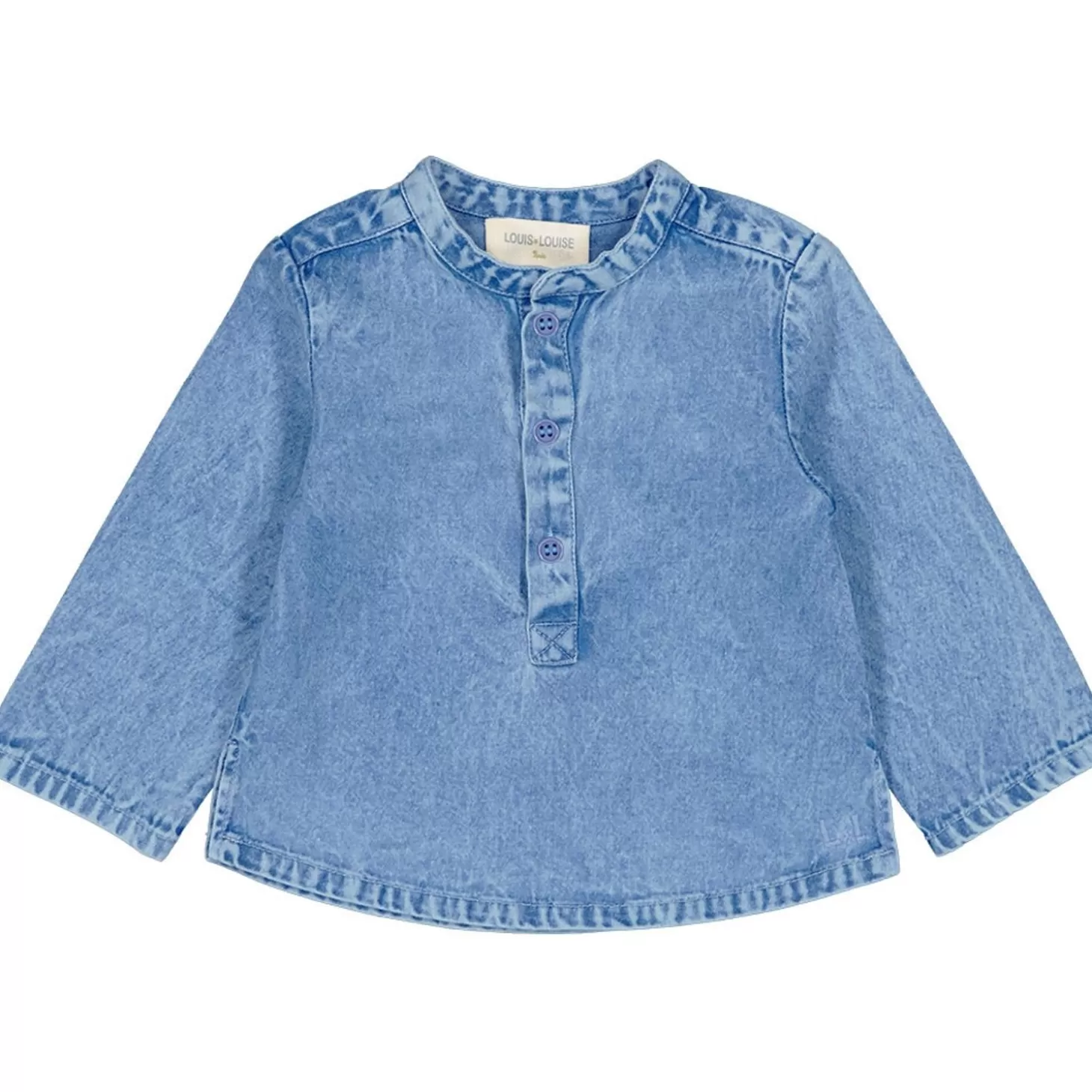 Shirts, Tops Babyjongen | LOUIS LOUISE Overhemd Grand-Pere Chambray Gewassen