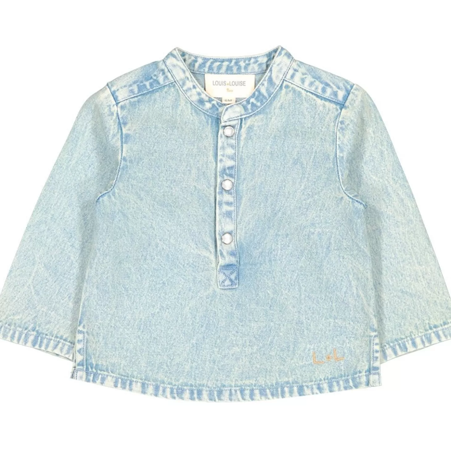 Shirts, Tops Babyjongen | LOUIS LOUISE Overhemd Grand-Pere Chambray Gewassen