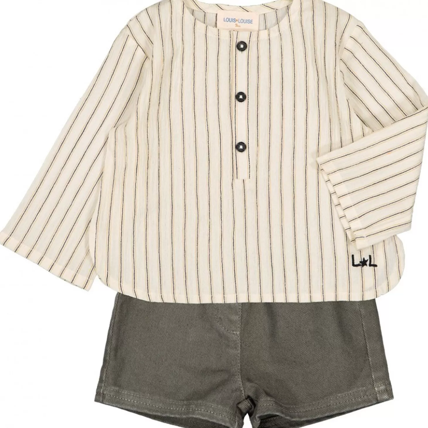 Shirts, Tops Babyjongen | LOUIS LOUISE Overhemd Oncle Katoen Crepe Streep