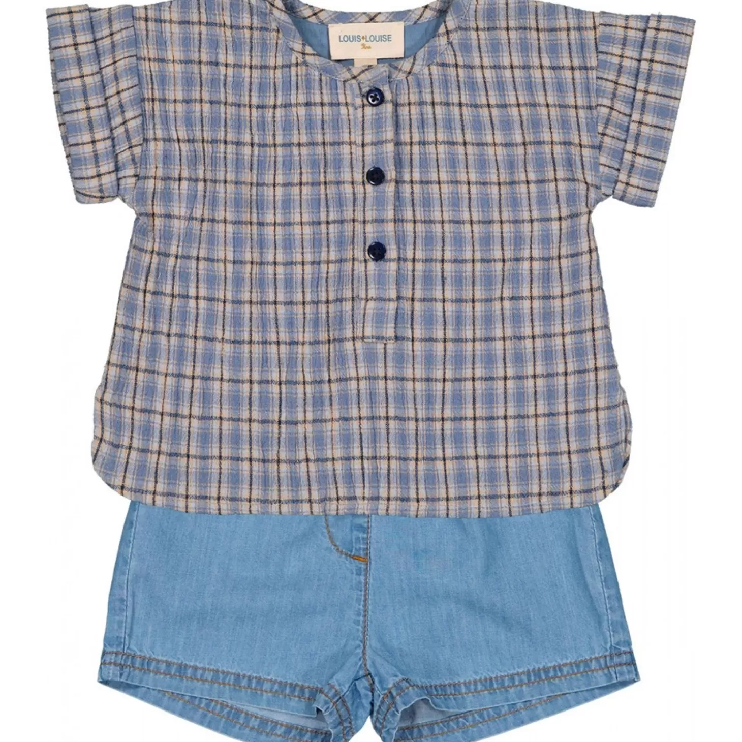 Shirts, Tops Babyjongen | LOUIS LOUISE Overhemd Saul Katoenen Crepe Schotse Ruit