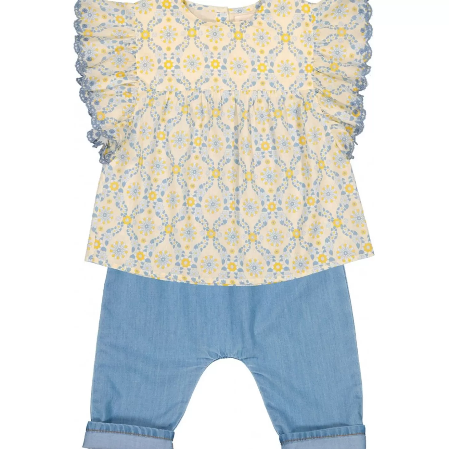 Blouses, Tops Babymeisjes | LOUIS LOUISE Tuniek Jasmijn Katoenen Sluier Hippie Bloem