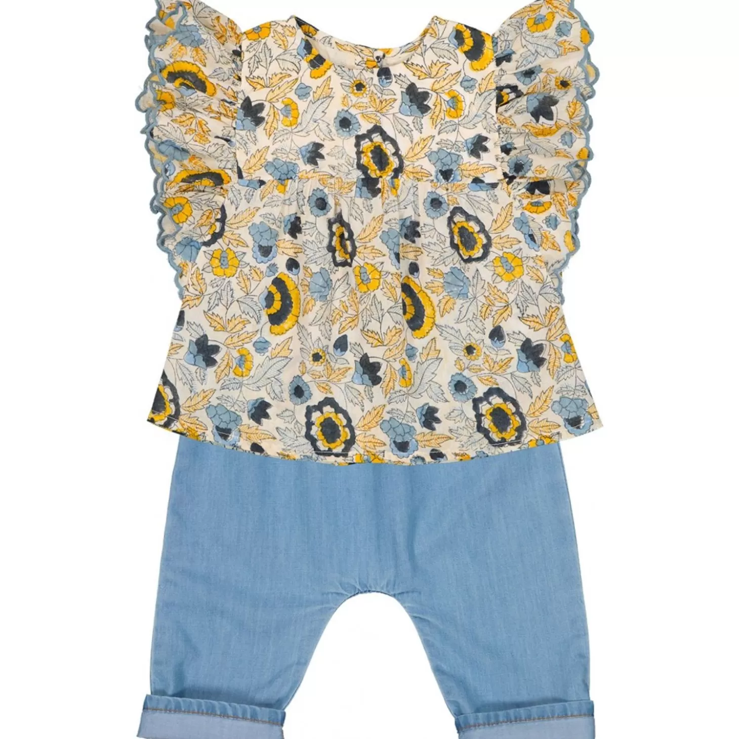 Blouses, Tops Babymeisjes | LOUIS LOUISE Tuniek Jasmijn Katoenen Sluier Indiase Bloem