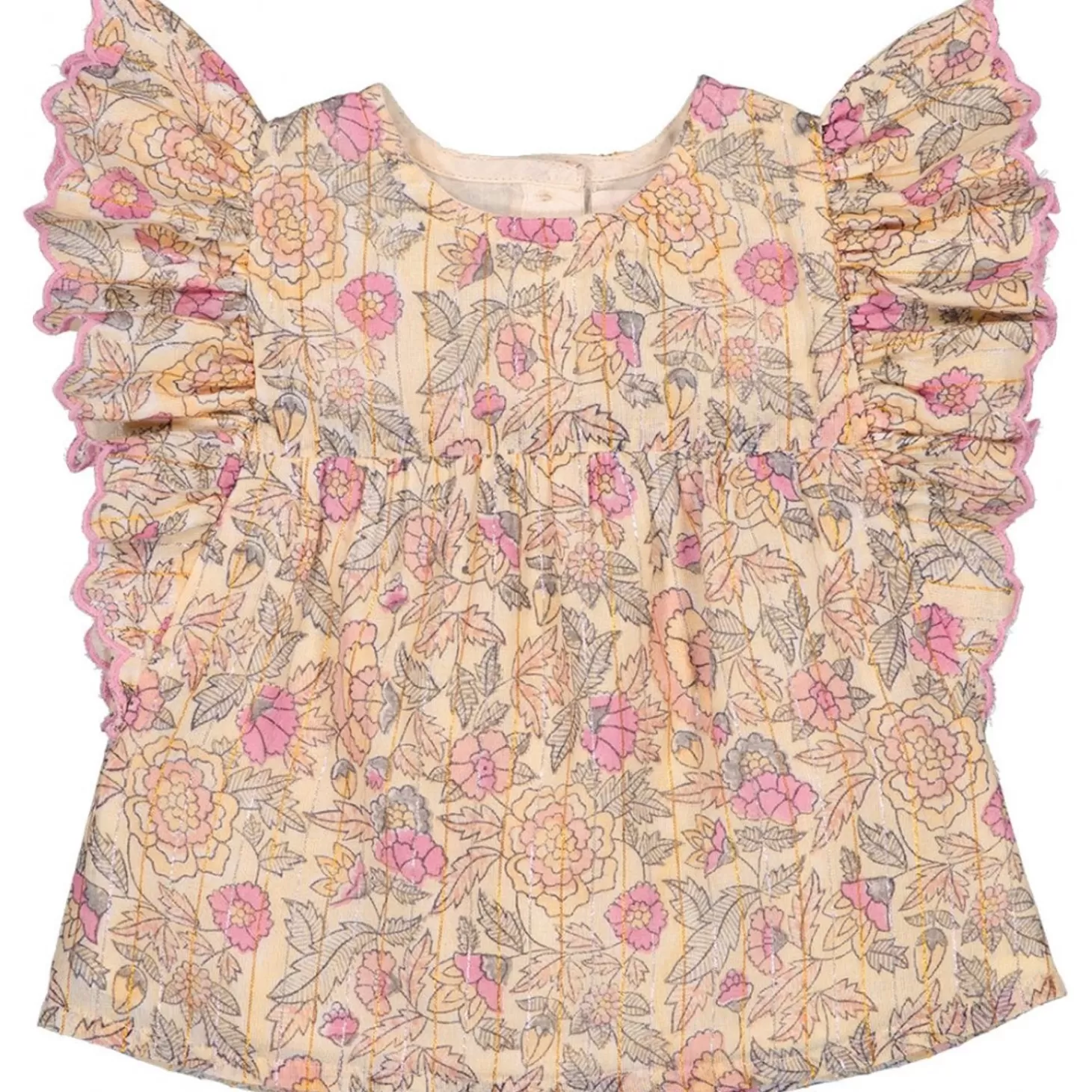 Blouses, Tops Babymeisjes | LOUIS LOUISE Tuniek Jasmijn Streep Lurex Indische Bloem