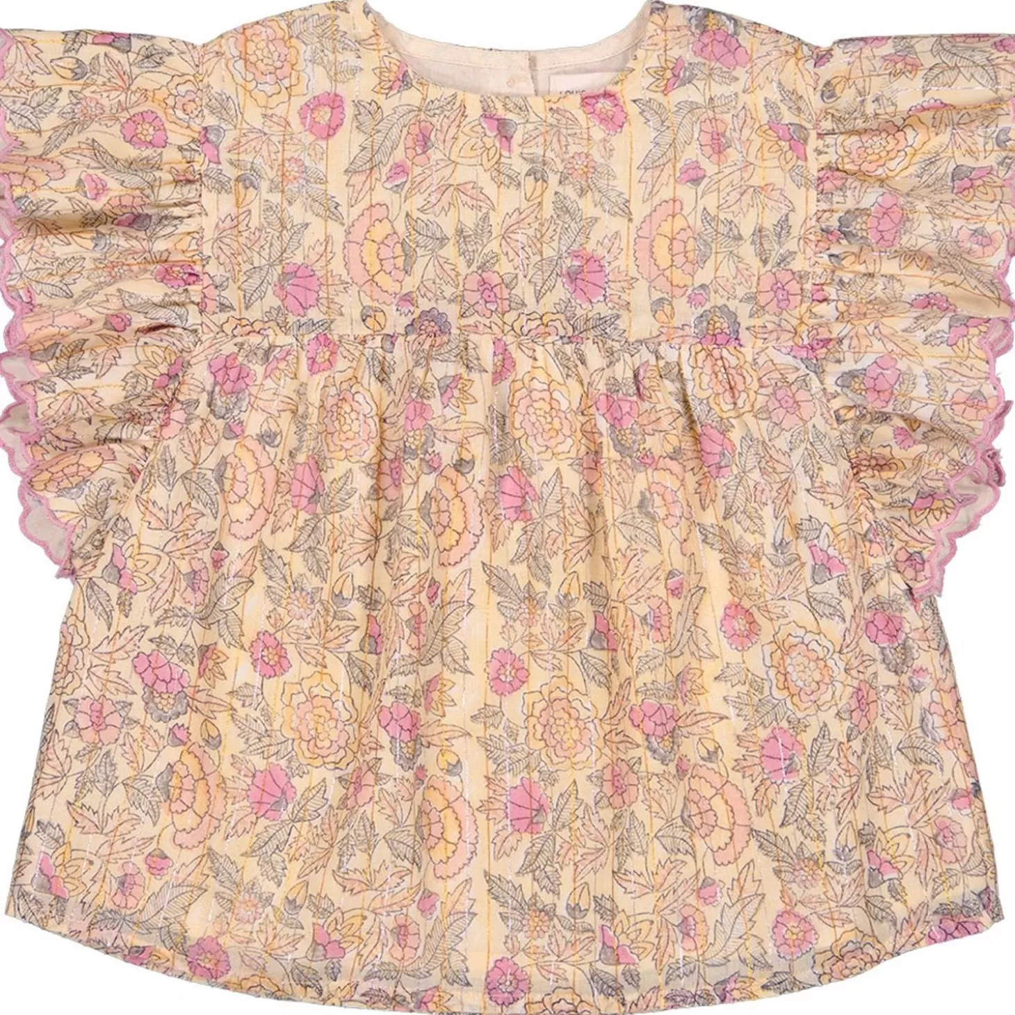 Bloezen, Overhemden, T-Shirts | LOUIS LOUISE Tuniek Jasmijn Streep Lurex Indische Bloem